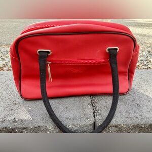 Lacoste Red Tote with Black Handles
